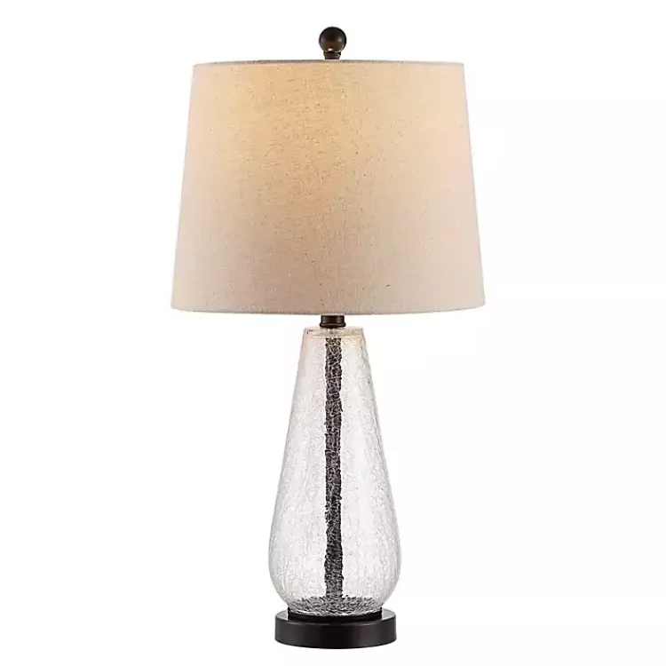 Kirklands Home Clear Crackle Glass Bronze Center Table Lamp Tan Best