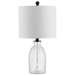 Kirklands Home Clear Crackle Glass Table Lamp White Outlet