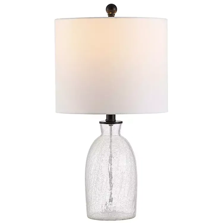 Kirklands Home Clear Crackle Glass Table Lamp White Outlet