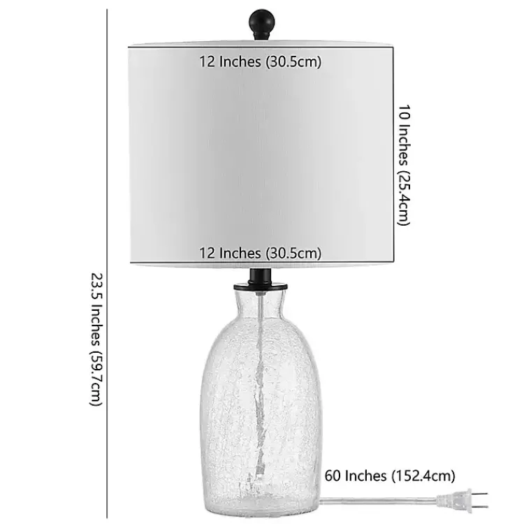 Kirklands Home Clear Crackle Glass Table Lamp White Outlet