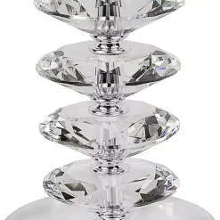 Kirklands Home Clear Crystal Spindle Table Lamps, Set of 2 White New