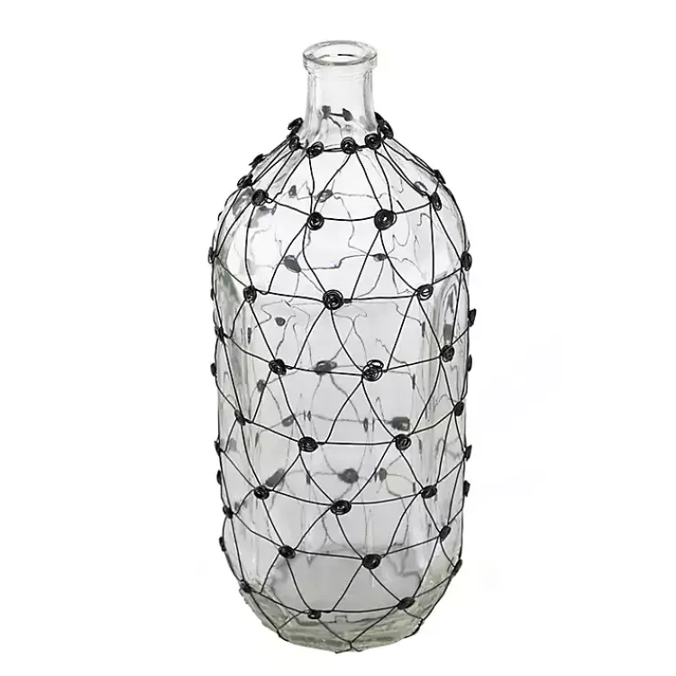 Vases>Kirklands Home Fishnet Wire Wrapped Vase Clear
