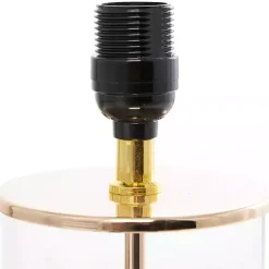 Kirklands Home Clear Glass and Gold Stem Table Lamp White Best