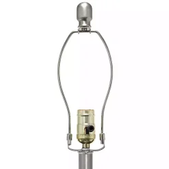 Kirklands Home Clear Glass and Nickel Cylindrical Table Lamp White Hot