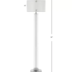 Kirklands Home Clear Glass Demi Floor Lamp Ivory Outlet
