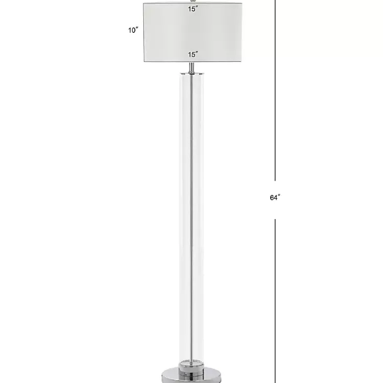 Kirklands Home Clear Glass Demi Floor Lamp Ivory Outlet