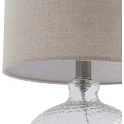 Kirklands Home Clear Glass Hobnail Table Lamp Gray