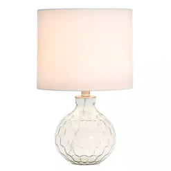 Kirklands Home Clear Glass Honeycomb Table Lamp White Clearance