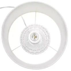 Kirklands Home Clear Glass Honeycomb Table Lamp White Clearance