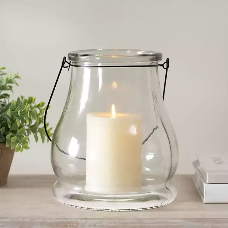 Lanterns>Kirklands Home Glass Lantern, 10.5 in. Clear