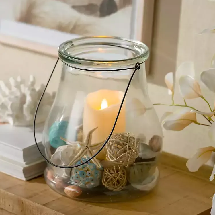 Lanterns>Kirklands Home Glass Lantern, 10.5 in. Clear