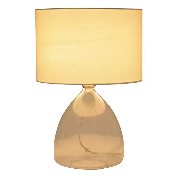 Kirklands Home Clear Glass Tapered Table Lamps, Set of 2 White Discount