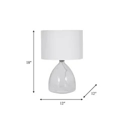Kirklands Home Clear Glass Tapered Table Lamps, Set of 2 White Discount