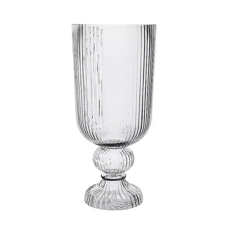 Vases>Kirklands Home Glass Vase with Pedestal Base Clear