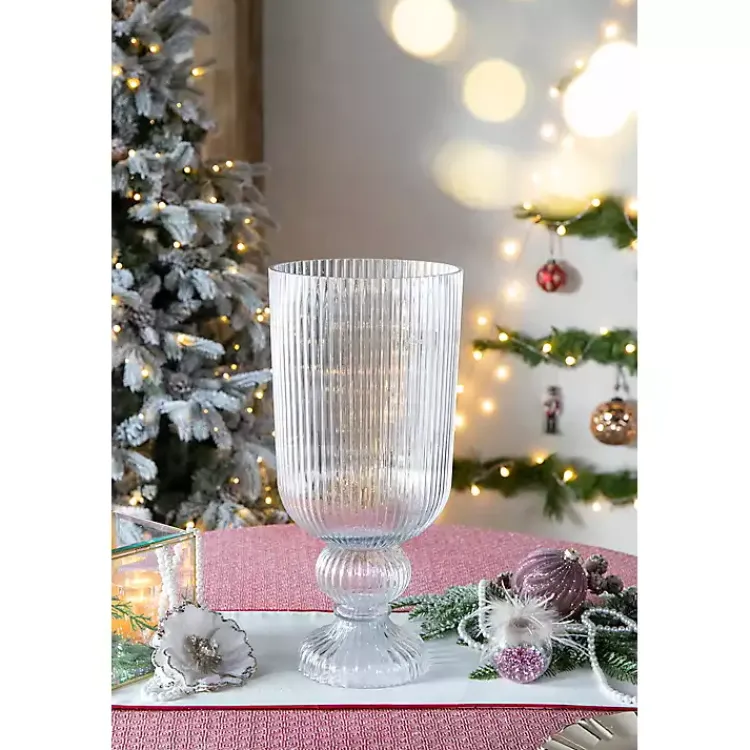 Vases>Kirklands Home Glass Vase with Pedestal Base Clear
