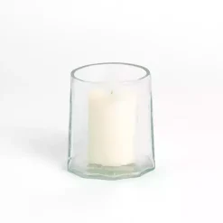 Candle Holders>Kirklands Home Hammered Glass Hurricane, 5 in. Clear