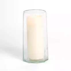 Candle Holders>Kirklands Home Hammered Glass Hurricane, 12 in. Clear