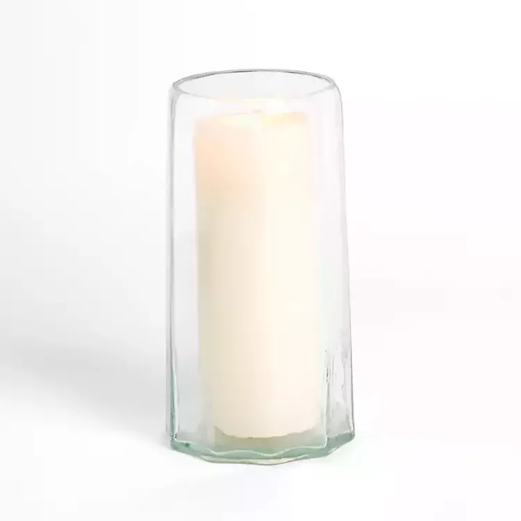 Candle Holders>Kirklands Home Hammered Glass Hurricane, 12 in. Clear