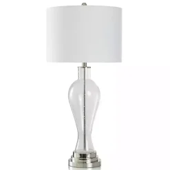 Kirklands Home Clear Seeded Glass and Silver Table Lamp Clearance
