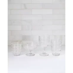 Kirklands Home Textured Highball Glasses, Set of 4 Clear Clearance