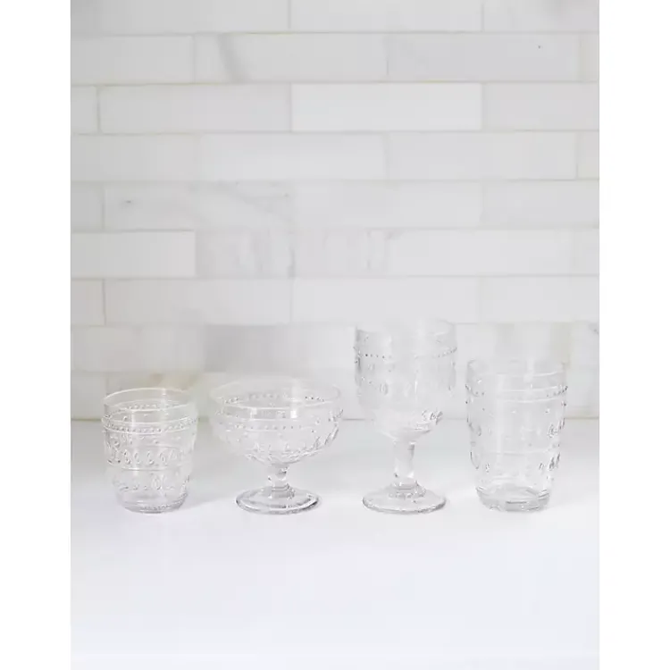 Kirklands Home Textured Highball Glasses, Set of 4 Clear Clearance