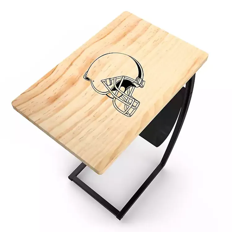Kirklands Home Cleveland Browns Wood C-Table Tan Discount