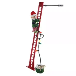 Christmas Tree Decorations>Kirklands Home Climbing Elf Christmas Carols Pre-Lit Decoration