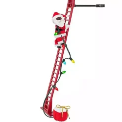 Christmas Decorations>Kirklands Home Climbing Musical Plush Santa Multi