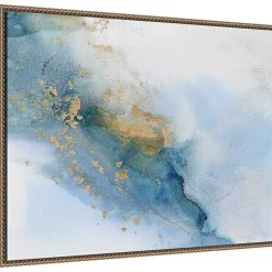 Kirklands Home Cloud Land Framed Canvas Art Print Blue Outlet