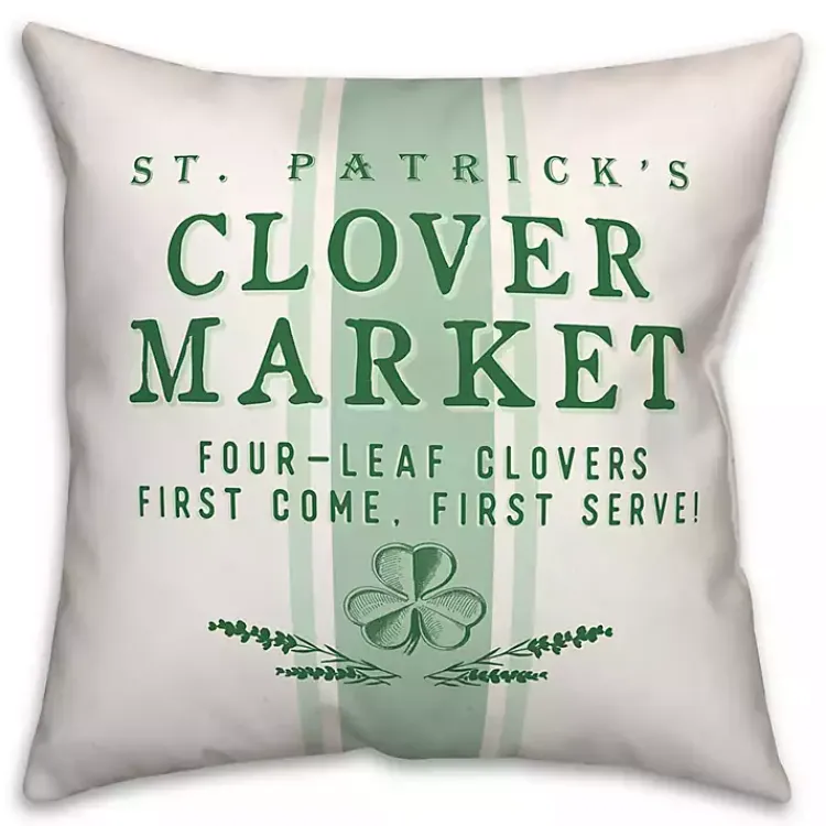 Pillows>Kirklands Home Clover Market Indoor/Outdoor Pillow Green