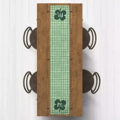 Kirklands Home Clover Personalized Monogram Table Runner, 72 in. Green New