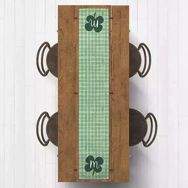 Kirklands Home Clover Personalized Monogram Table Runner, 90 in. Green New