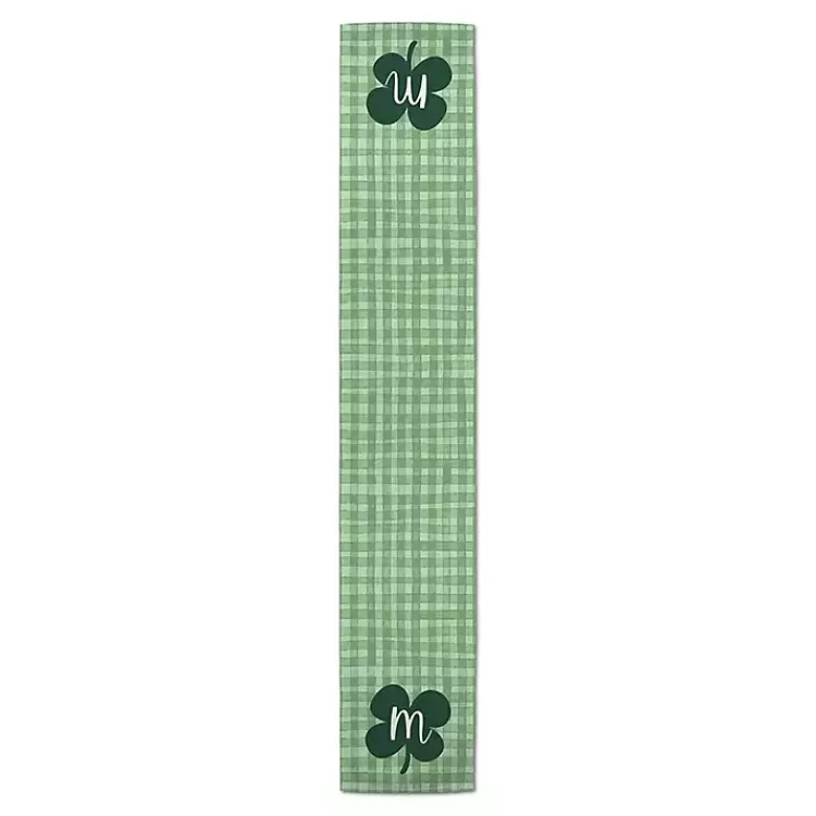 Kirklands Home Clover Personalized Monogram Table Runner, 90 in. Green New