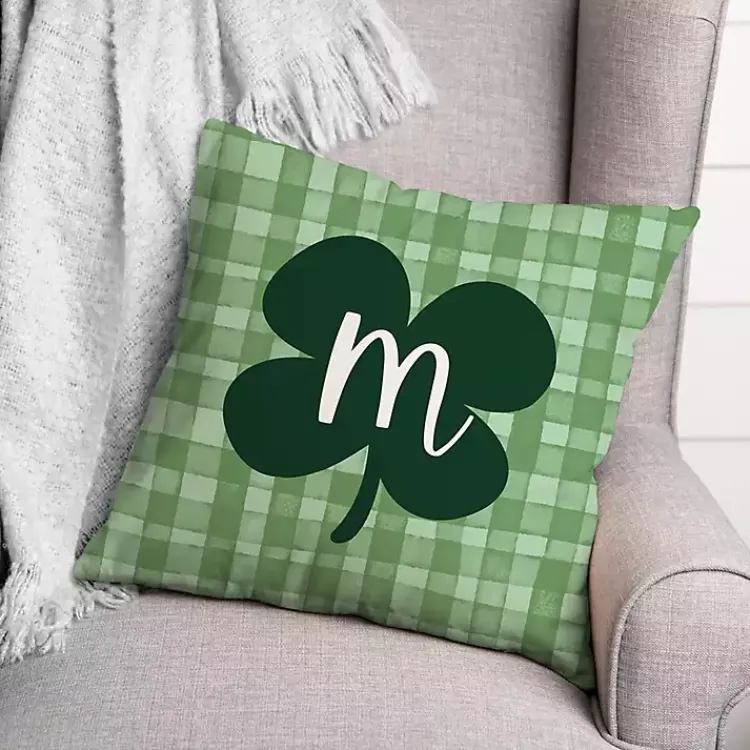 Pillows>Kirklands Home Clover Personalized Monogram Throw Pillow Green
