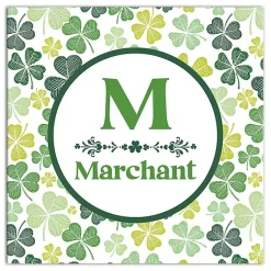 St Patricks Day Decorations>Kirklands Home Clover Personalized Monogram Canvas Wall Plaque