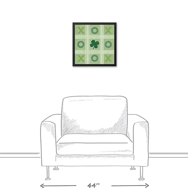St Patricks Day Decorations>Kirklands Home Clover Tic Tac Toe Framed Canvas Art Print
