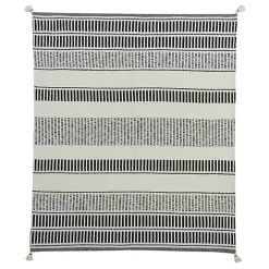 Blankets & Throws>Kirklands Home Coal Geometric Striped Throw