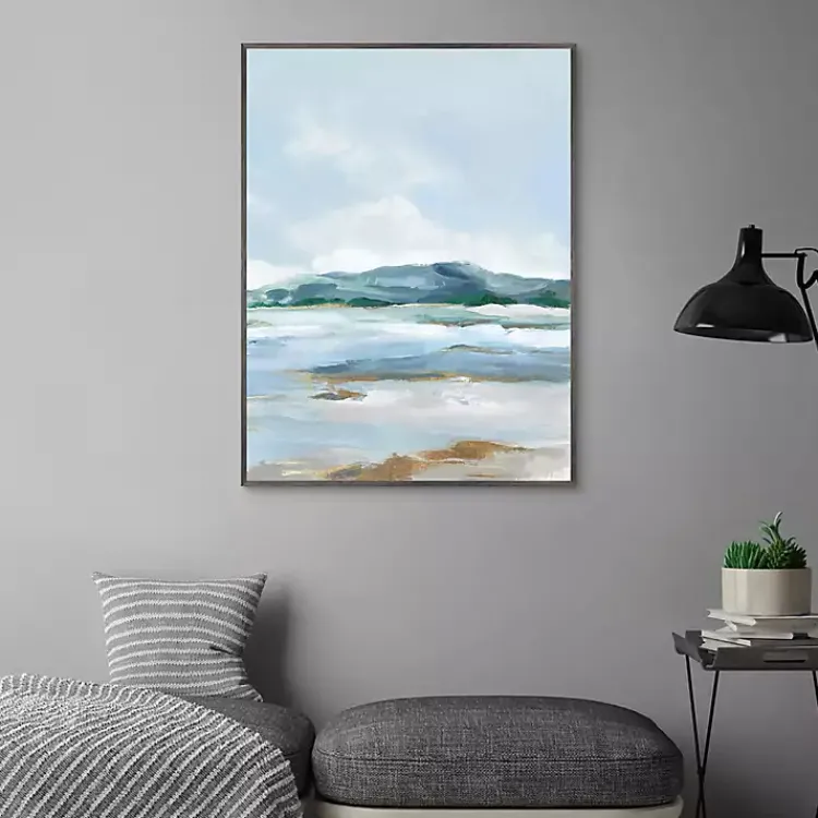Kirklands Home Coastal Mountains I Framed Canvas Art Print Blue Discount