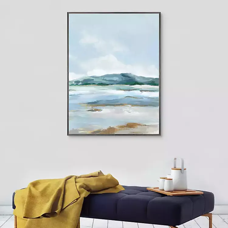 Kirklands Home Coastal Mountains I Framed Canvas Art Print Blue Discount