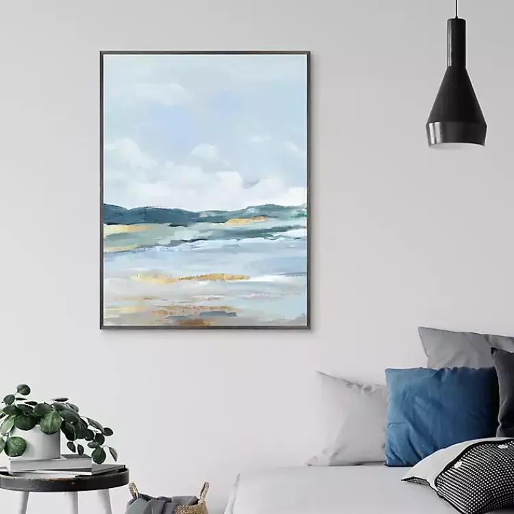Kirklands Home Coastal Mountains II Framed Canvas Art Print Blue Discount