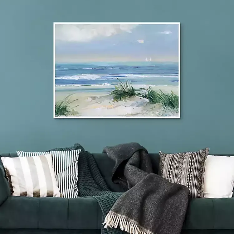 Kirklands Home Coastal Breezes Framed Canvas Art Print Blue Online