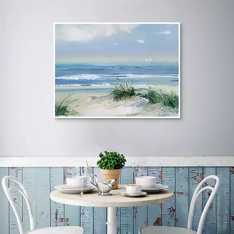 Kirklands Home Coastal Breezes Framed Canvas Art Print Blue Online