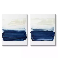 Kirklands Home Coastal Brushstrokes Canvas Art Print, Set of 2 New