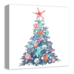 Christmas Art & Wall Decor>Kirklands Home Coastal Christmas Tree Canvas Art Print