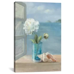Kirklands Home Coastal Floral Canvas Art Print Multi New
