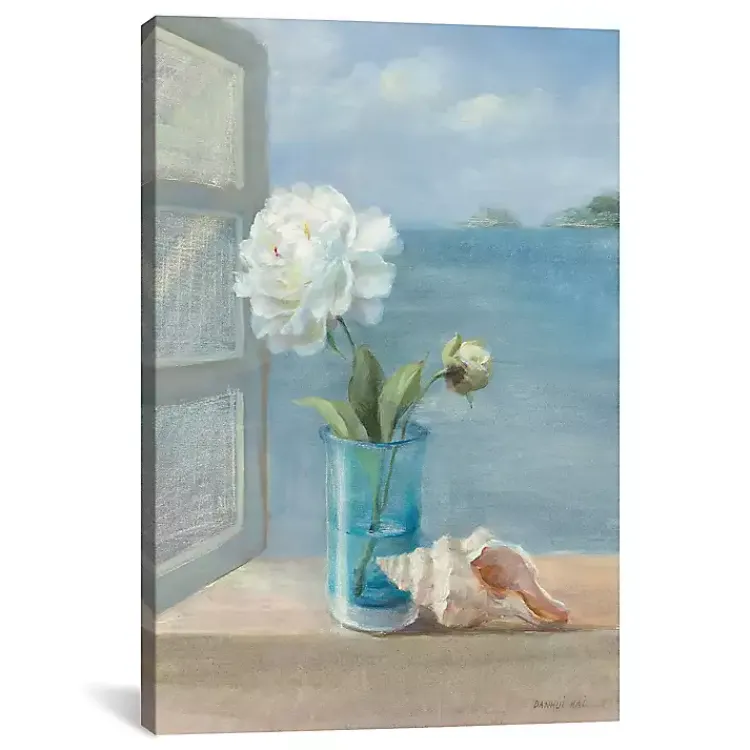Kirklands Home Coastal Floral Canvas Art Print Multi New