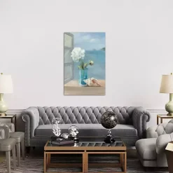 Kirklands Home Coastal Floral Canvas Art Print Multi New