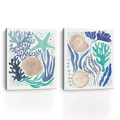 Kirklands Home Coastal Icons Canvas Art Prints, Set of 2 Outlet