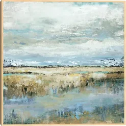 Kirklands Home Coastal Marsh Framed Canvas Art Print Blue Outlet