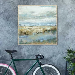 Kirklands Home Coastal Marsh Framed Canvas Art Print Blue Outlet